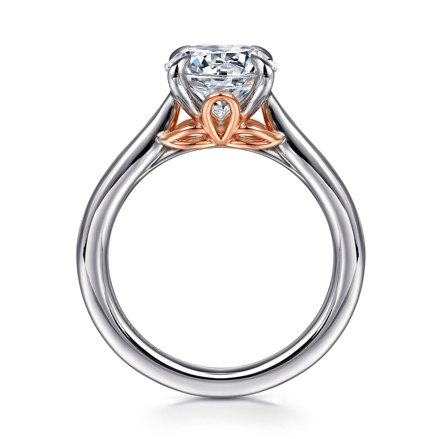 Gabriel & Co. 14k White & Rose Gold Solitaire Round Diamond Semi-Mount Ring – ER16713R8T4JJJ.CSCZ