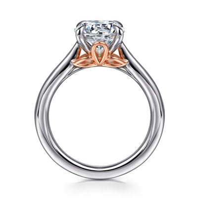 Gabriel & Co. 14k White & Rose Gold Solitaire Round Diamond Semi-Mount Ring – ER16713R8T4JJJ.CSCZ