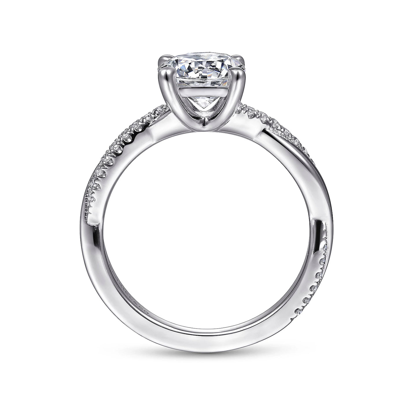 Gabriel & Co. 14k White Gold Cross Over Diamond Semi-Mount Engagement Ring – ER14922R4W44JJ.CSCZ