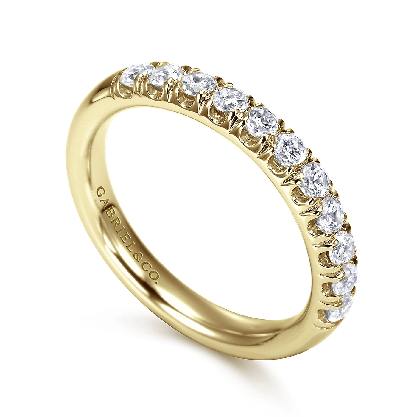 Gabriel & Co. 14k Yellow Gold Straight Diamond Wedding Band – AN6072Y44JJ