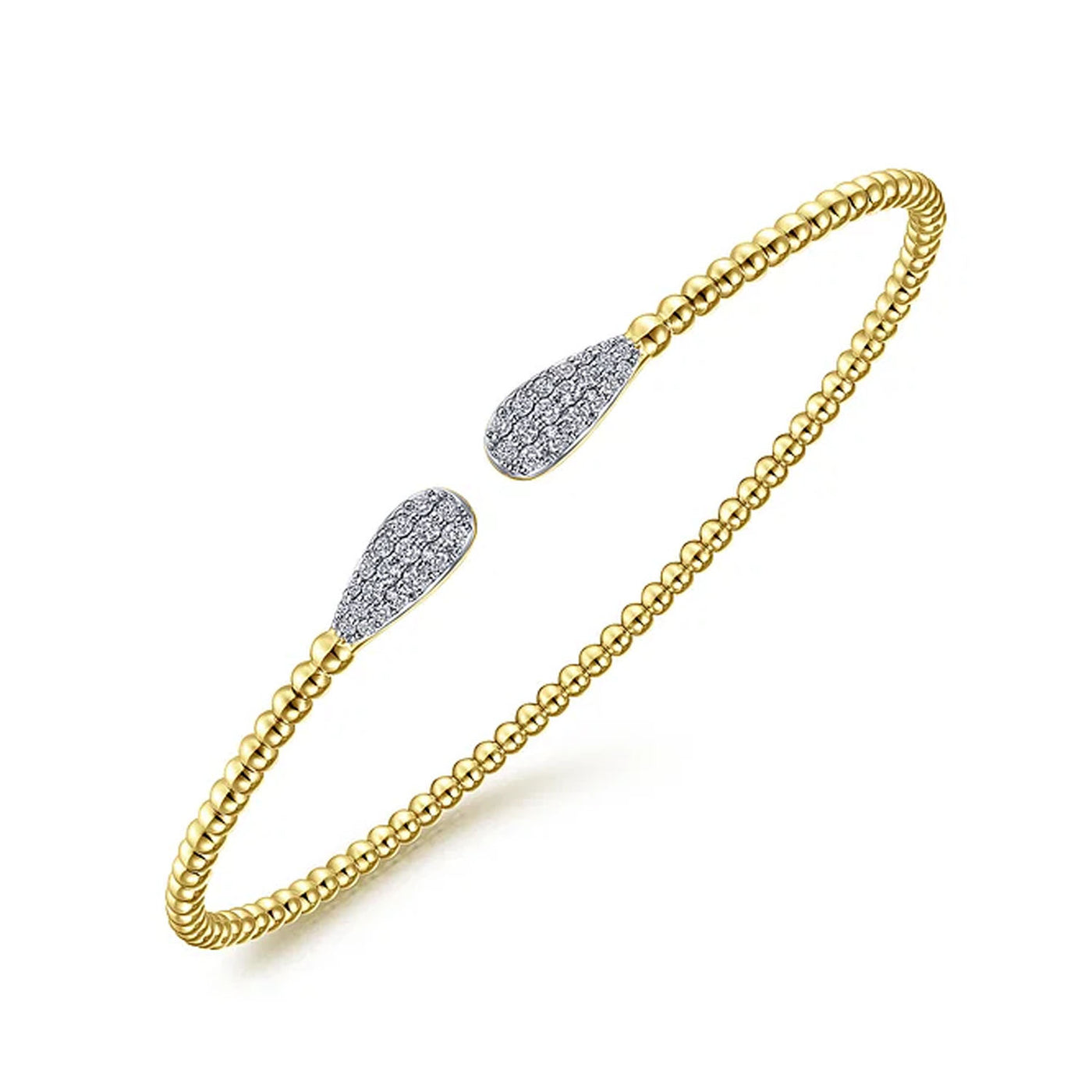 Gabriel & Co. 14k Yellow Gold Flexible Diamond Bangle Bracelet with Teardrop – BG4230-62Y45JJ