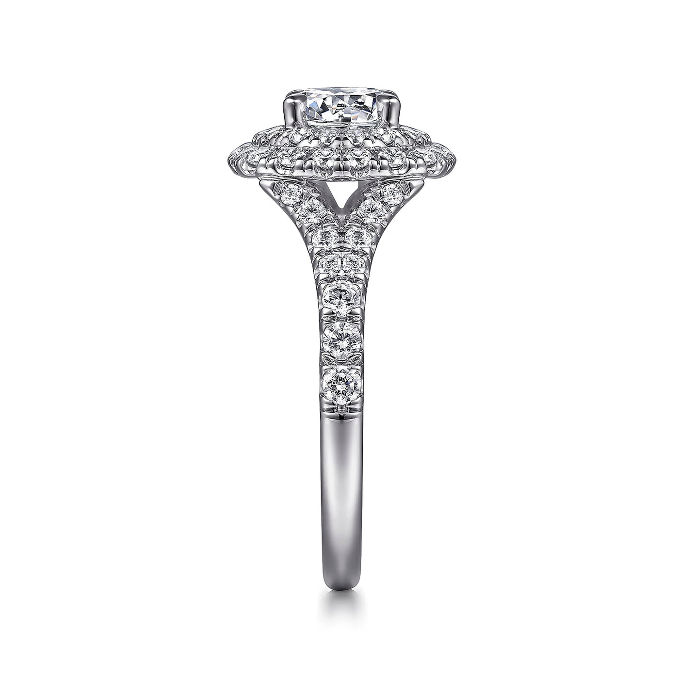 Gabriel & Co. 14k White Gold Cushion Double Halo Diamond Semi-Mount Engagement Ring – ER10754W44JJ.CSCZ