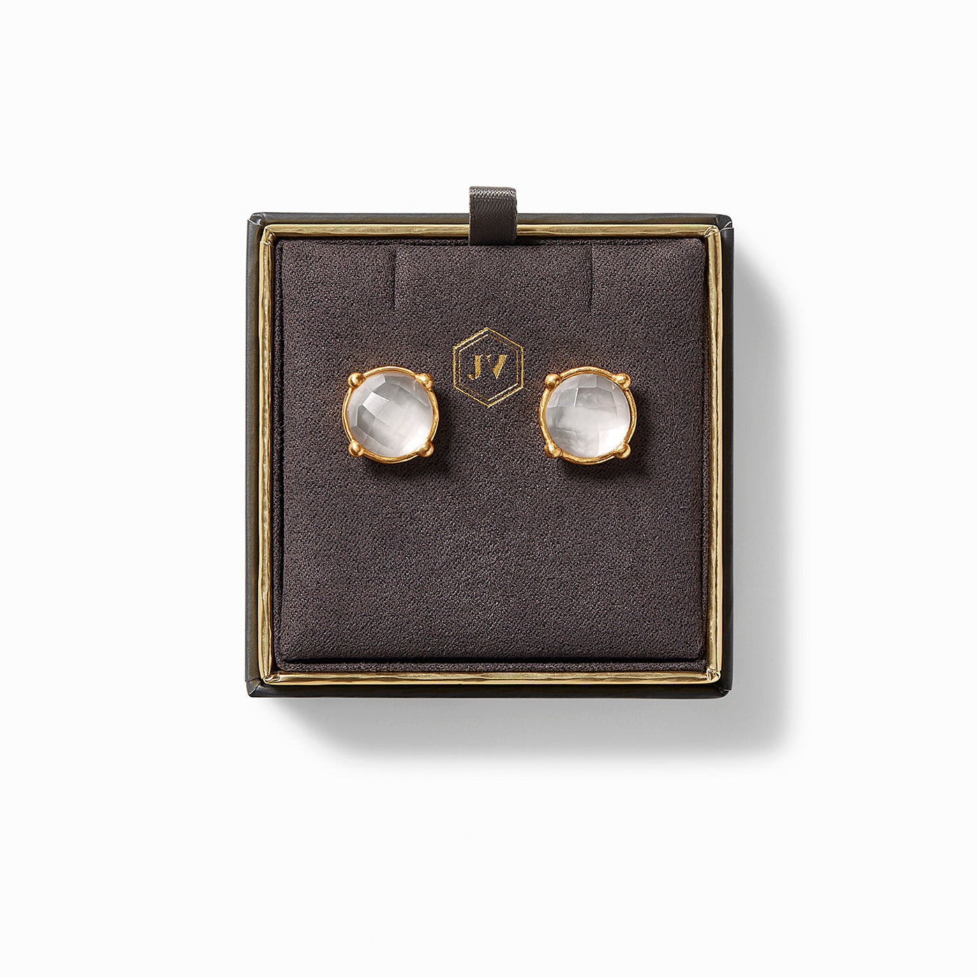 Julie Vos 24k Gold Plate Honey Round Stud Earrings – ER576GIRC00