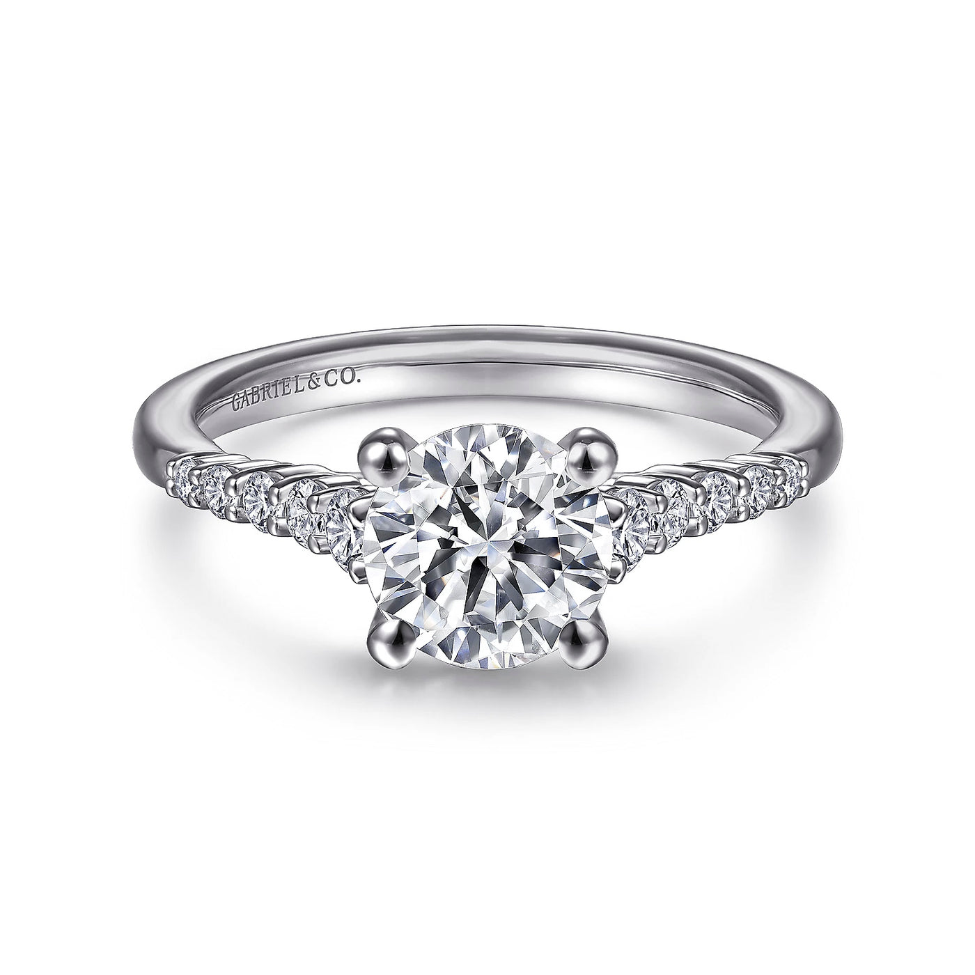 Gabriel & Co. 14k White Gold Round Solitaire Diamond Semi-Mount Engagement Ring – ER11755R4W44JJ.CSCZ