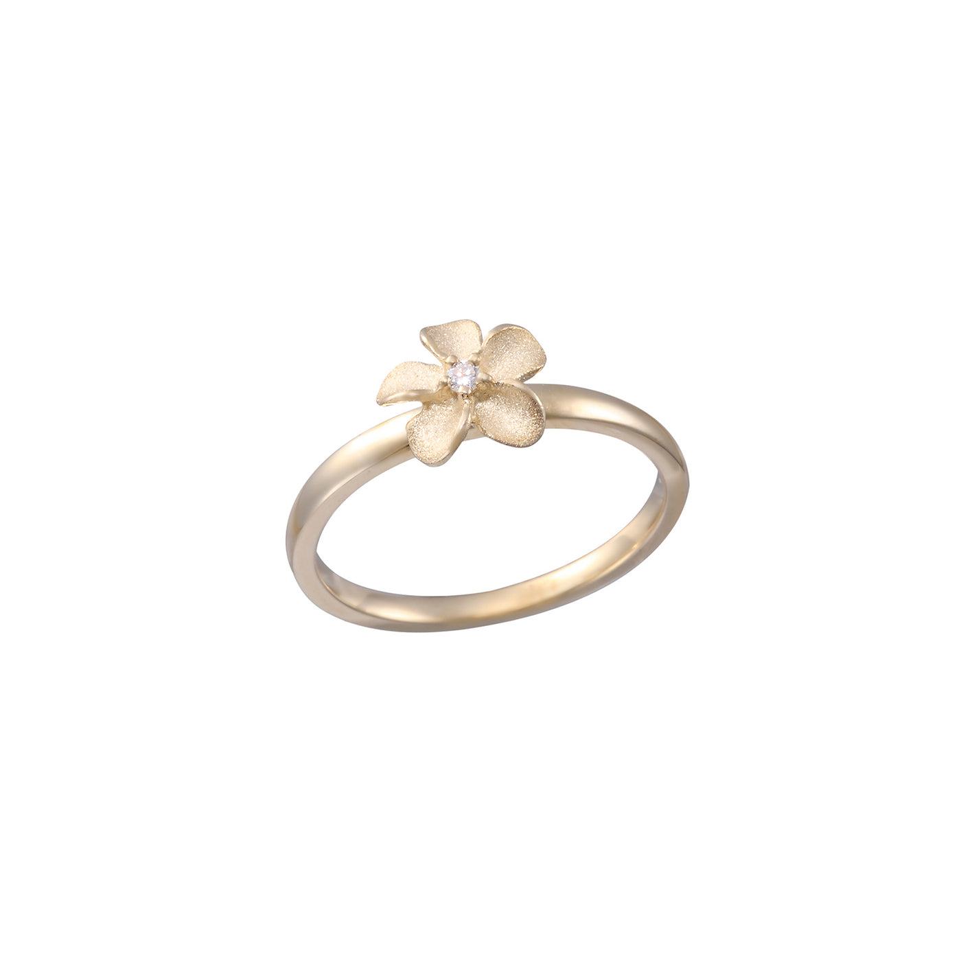 Denny Wong Designs 14k Yellow Gold Diamond Flower Ring – FRP-08SD2