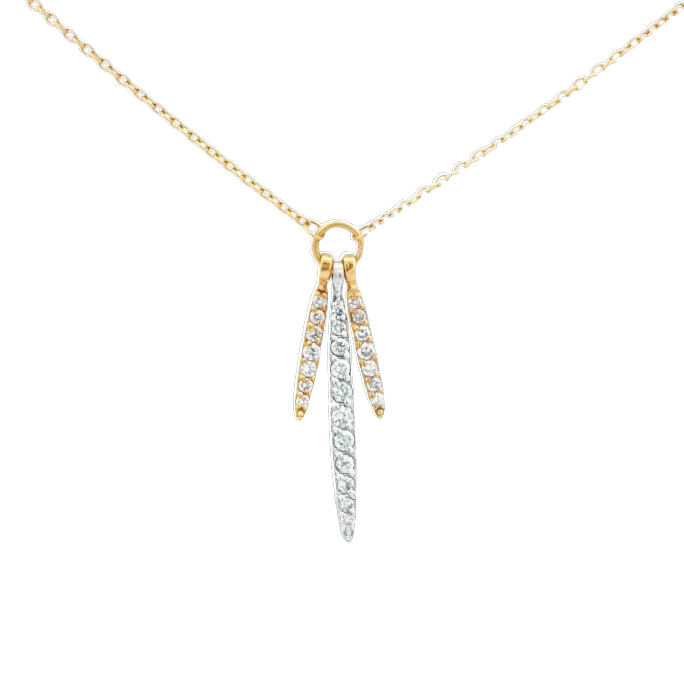 Gurhan New York 18k White & Yellow Gold Whisper Diamond Drop Pendant Necklace – NA27848