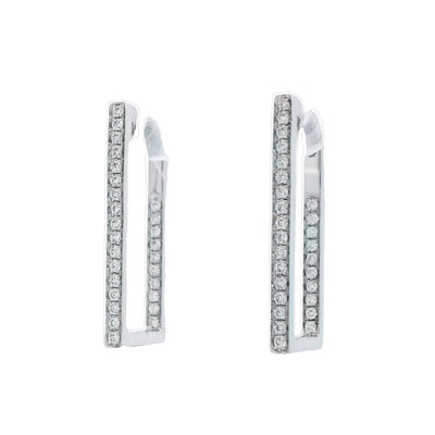 Afarin Co 18k White Gold Diamond Contemporary Earrings – HE2606
