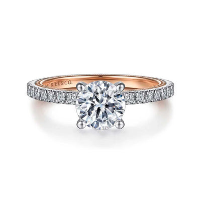 Gabriel & Co. 14k White & Rose Gold Solitaire Diamond Semi-Mount Engagement Ring – ER15681R4T44JJ.CSCZ