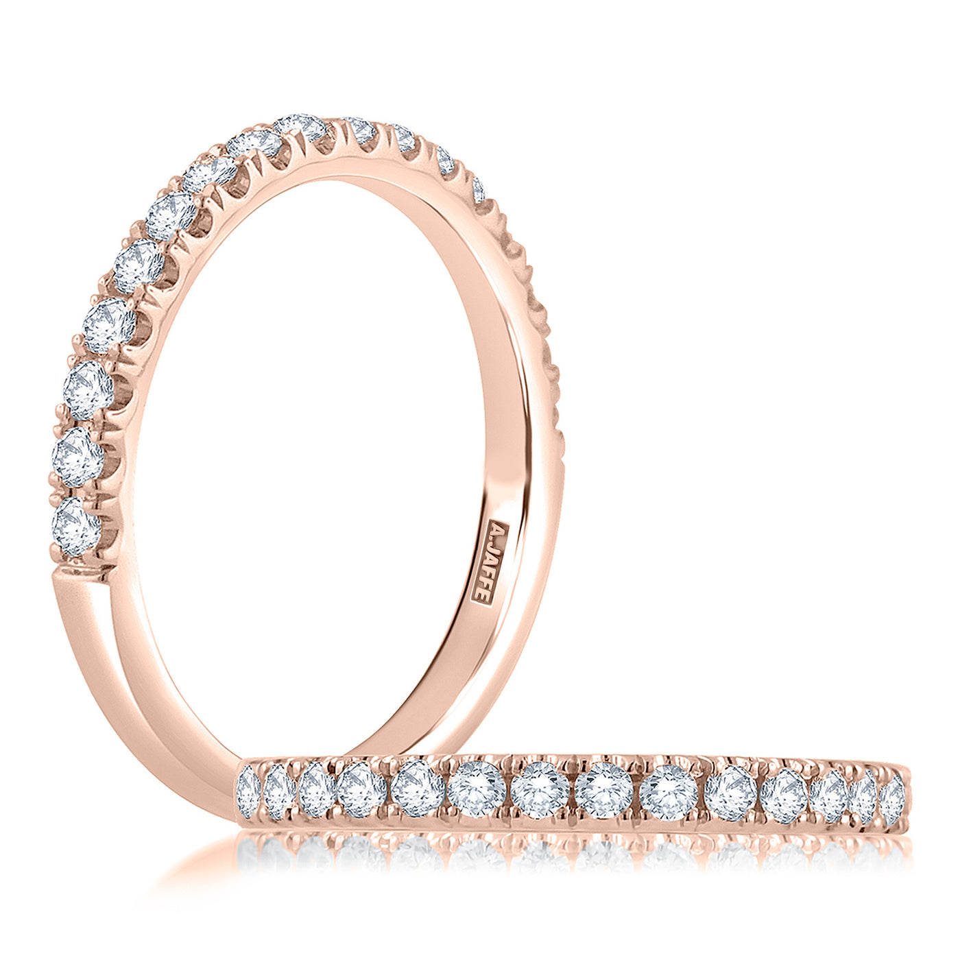 A.Jaffe 14k Rose Gold Straight Diamond Wedding Band – WR0906/15