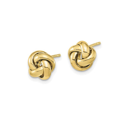Quality Gold 14k Yellow Gold Love Knot Round Button Earrings – TL1056