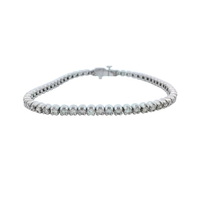 Heera Moti 14k White Gold Diamond Tennis Bracelet – BR5261-380