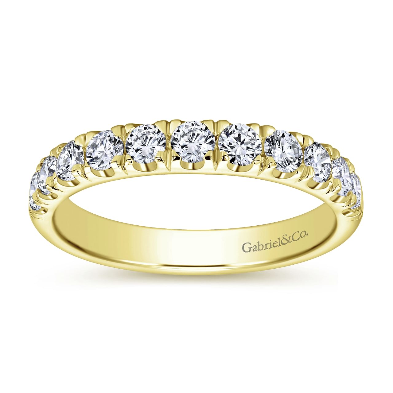 Gabriel & Co. 14k Yellow Gold Straight Diamond Wedding Band – AN12085Y44JJ
