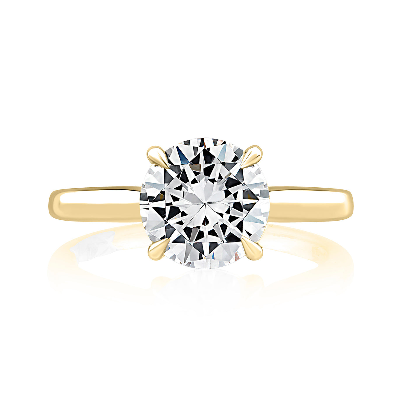 A.Jaffe 14k Yellow Gold Round Solitaire Diamond Semi-Mount Engagement Ring – MECRD2543/108