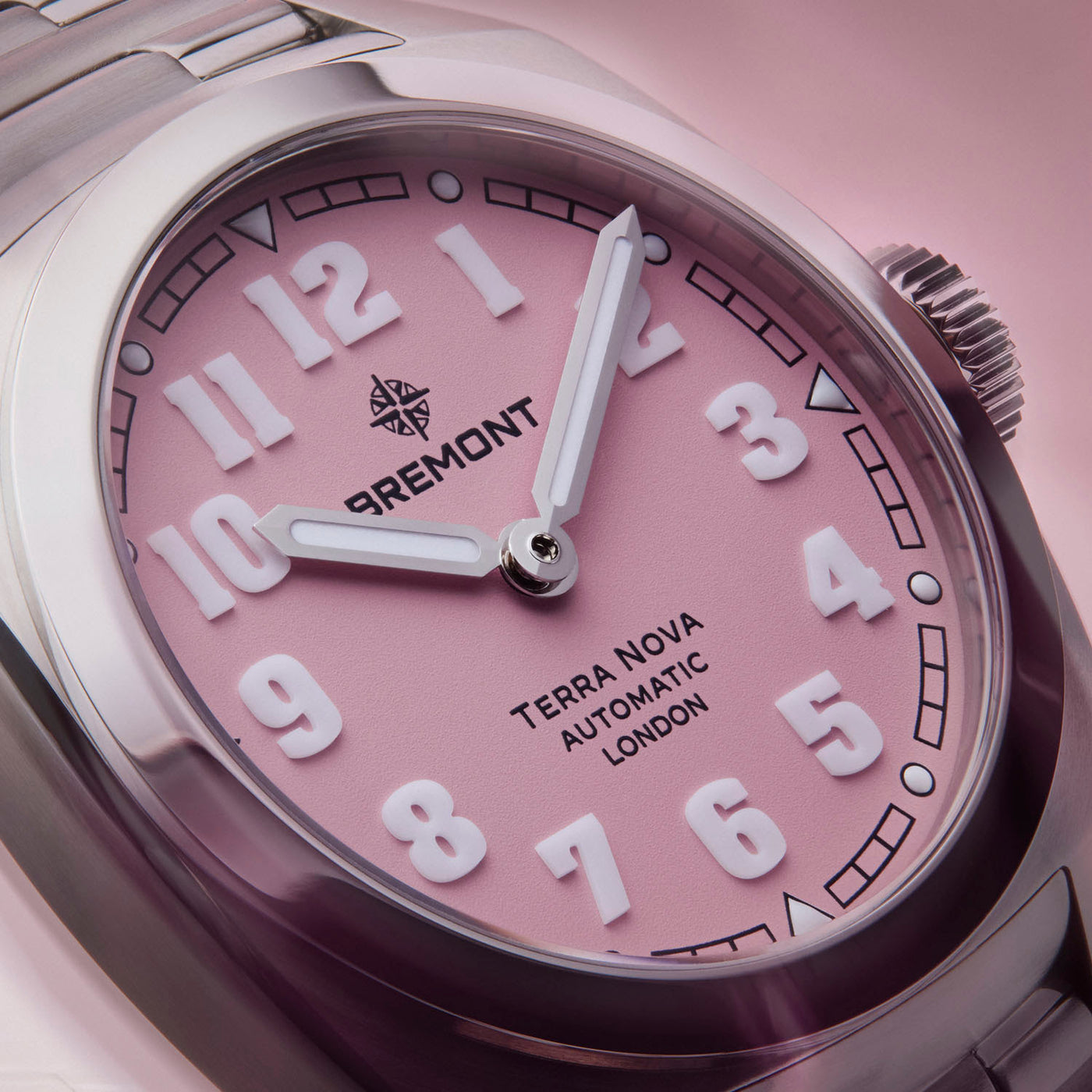 Bremont Terra Nova 38 'Pink' Automatic – TN38-ND-SS-PK-B