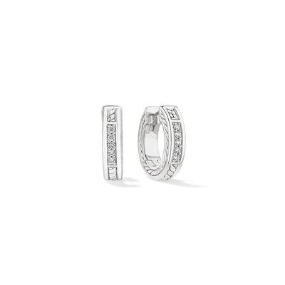 Judith Ripka Creations Sterling Silver Round Huggie Diamond Earrings – JESS0376-DI
