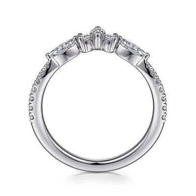 Gabriel & Co. 14k White Gold Curved Diamond Wedding Band – AN15563W44JJ