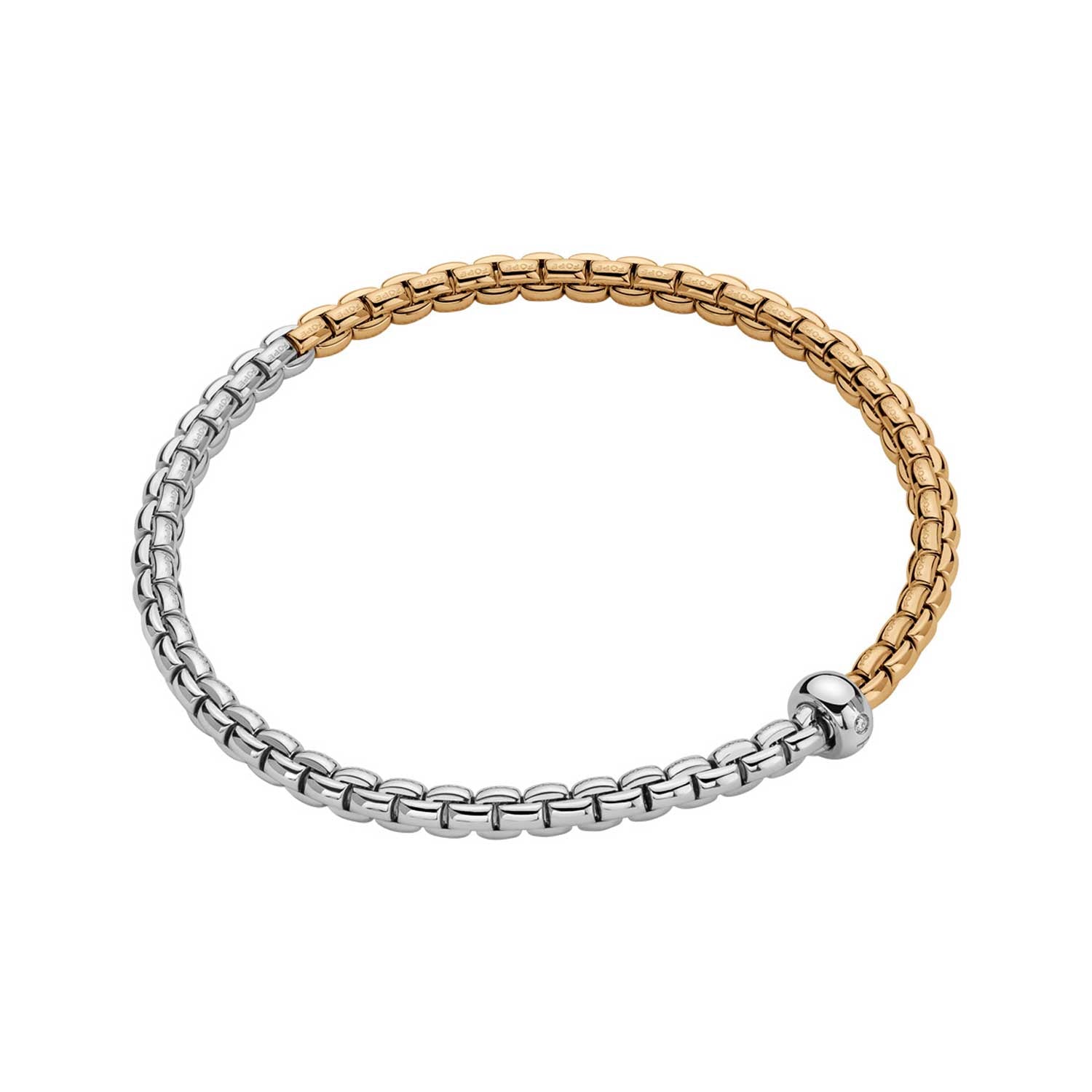 Fope 18k White & Yellow Gold Eka Flex'It Bracelet