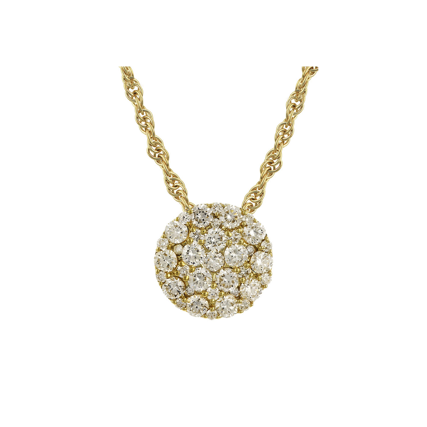 Allison Kaufman 14k Yellow Gold Diamond Cluster Pendant Necklace – NR65-50_Y