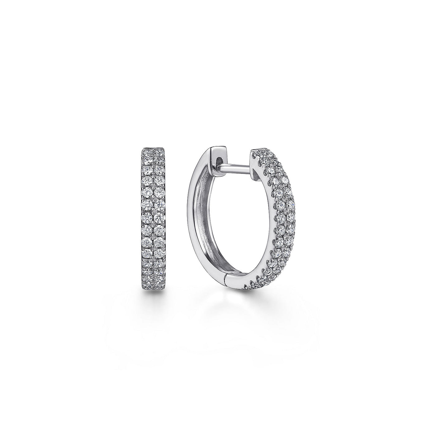 Gabriel & Co. 14k White Gold Classic Round Diamond Huggie Earrings – EG13173W45JJ