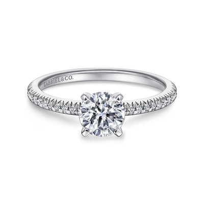 Gabriel & Co. 14k White Gold Solitaire Diamond Semi-Mount Engagement Ring – ER4181W44JJ.CSCZ