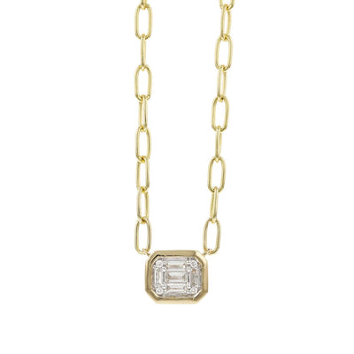 Allison Kaufman 14k Yellow Gold Diamond Cluster Necklace – N8480
