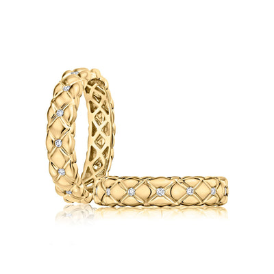 A.Jaffe 14k Yellow Gold with Diamonds Classic Quilted Fashion Ring – FR3188/18