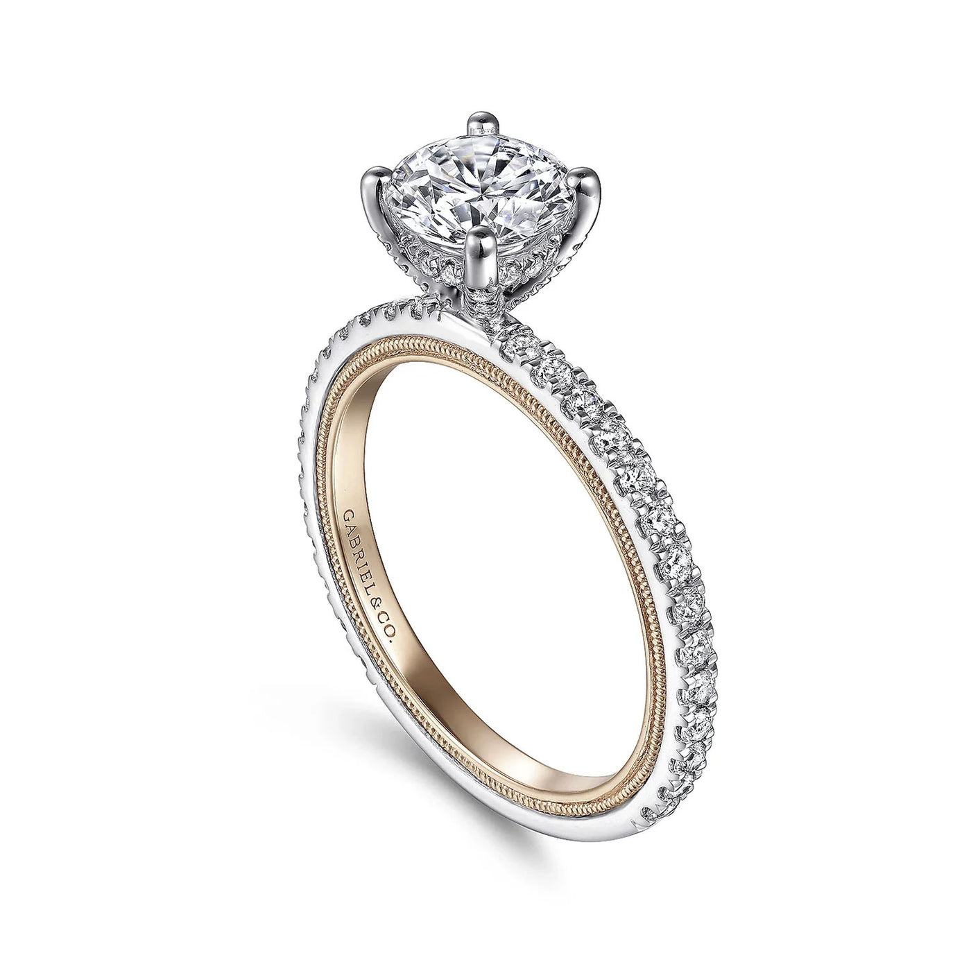 Gabriel & Co. 14k White & Rose Gold Solitaire Diamond Semi-Mount Engagement Ring – ER15681R4T44JJ.CSCZ