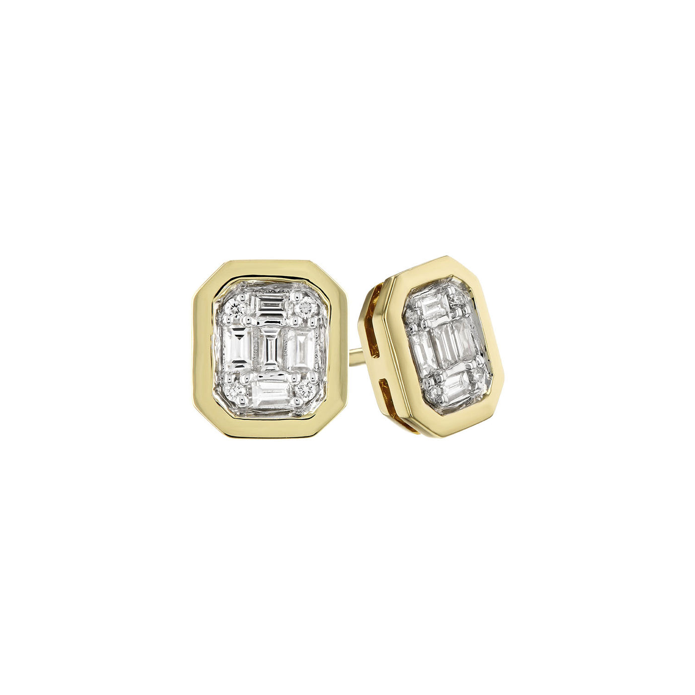 Allison Kaufman 14k Yellow Gold Cluster Diamond Stud Earrings – E2197