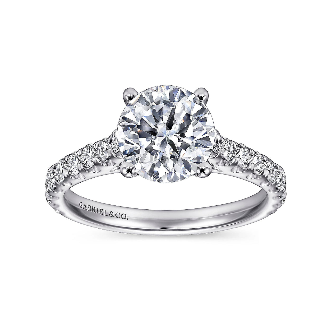 Gabriel & Co. 14k White Gold Solitaire Diamond Semi-Mount Engagement Ring – ER7016W44JJ.CSCZ