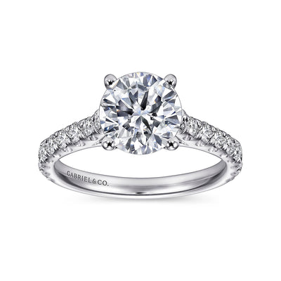 Gabriel & Co. 14k White Gold Solitaire Diamond Semi-Mount Engagement Ring – ER7016W44JJ.CSCZ