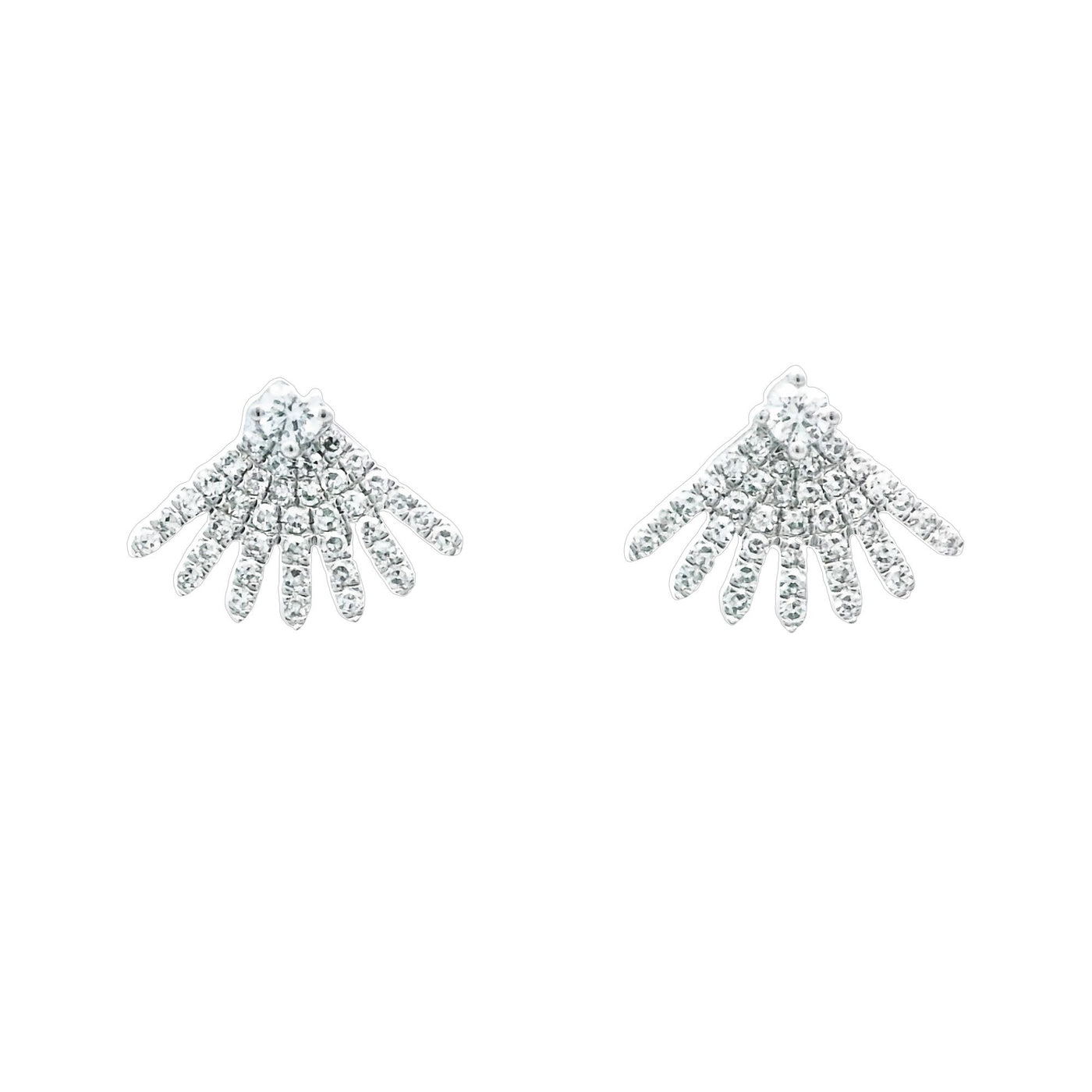 Heera Moti 14k White Gold Diamond Post Earrings – ED4527-A