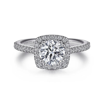 Gabriel & Co. 14k White Gold Halo Diamond Semi-Mount Engagement Ring – ER8152W44JJ.CSCZ