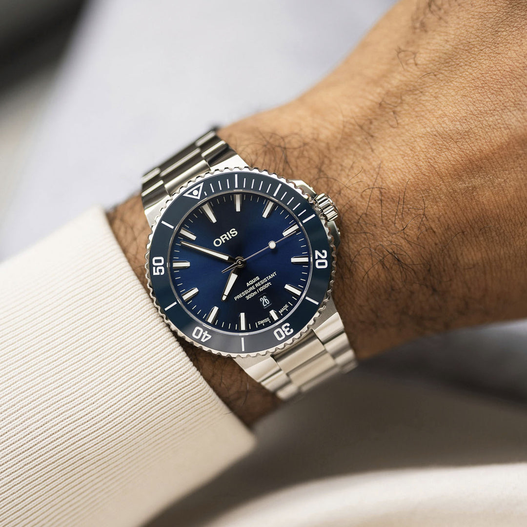 Oris Aquis 01 733 7789用シルバーベルト 23mm Oris Aquis Date Automatic Blue Dial Steel Men's Watch 01 733 7789