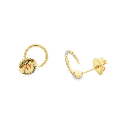 18k Yellow Gold Post Diamond Earrings