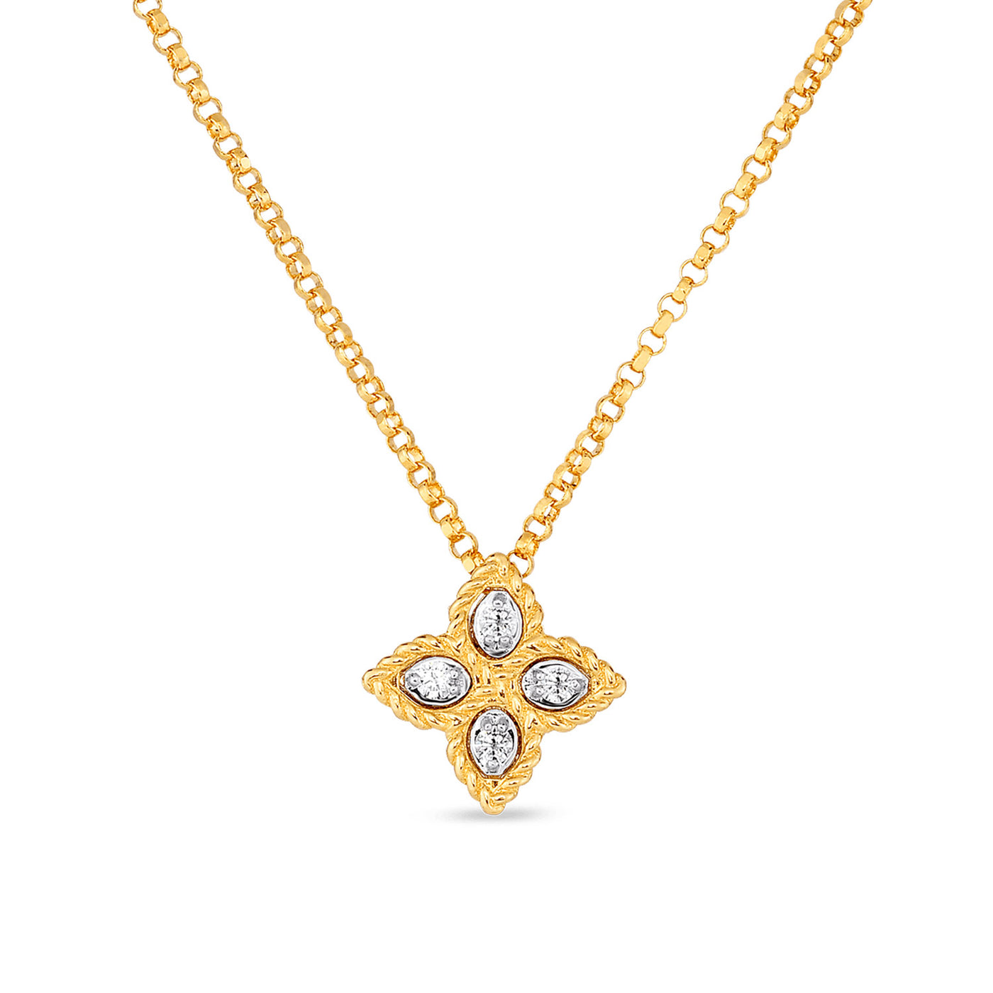 Roberto Coin 18k Yellow Gold Diamond Drop Necklace – 7771370AJCHX