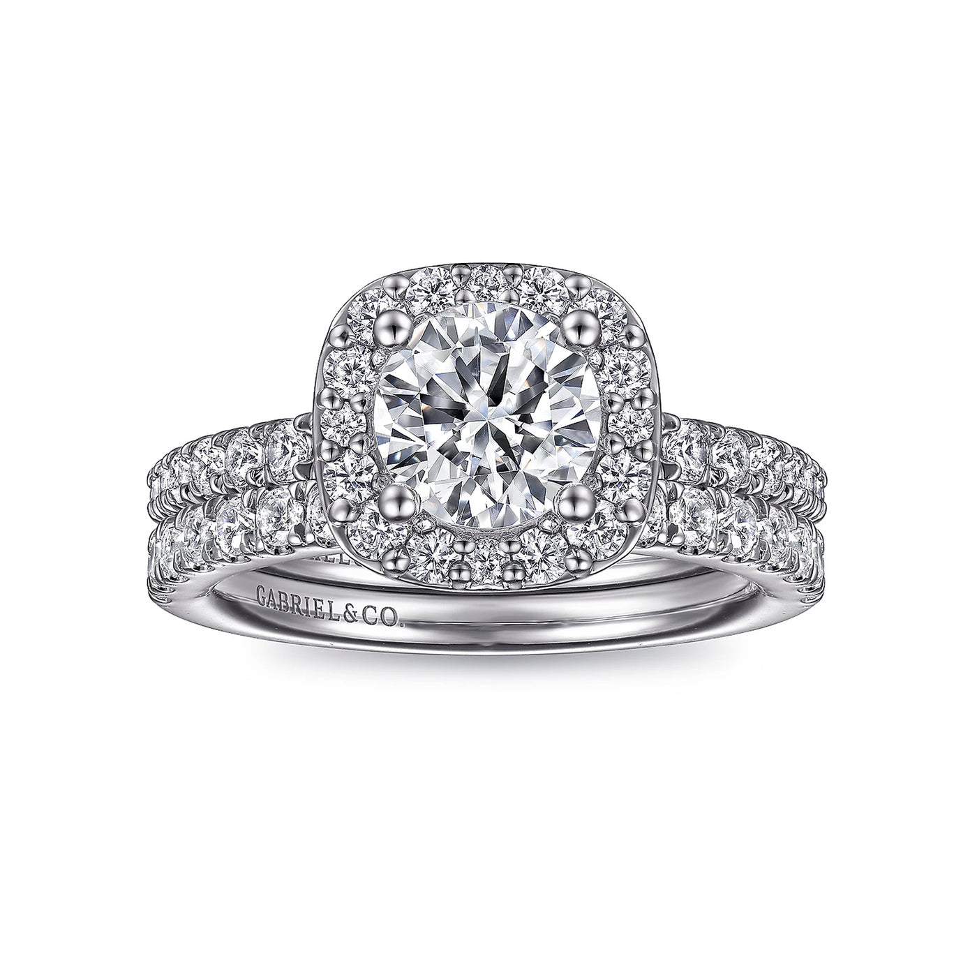 Gabriel & Co. 14k White Gold Round Halo Diamond Semi-Mount Engagement Ring – ER6872W44JJ.CSCZ