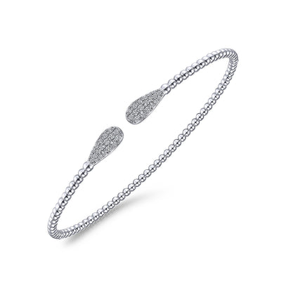 Gabriel & Co. 14k White Gold Beaded Diamond Bangle Bracelet – BG4230-62W45JJ