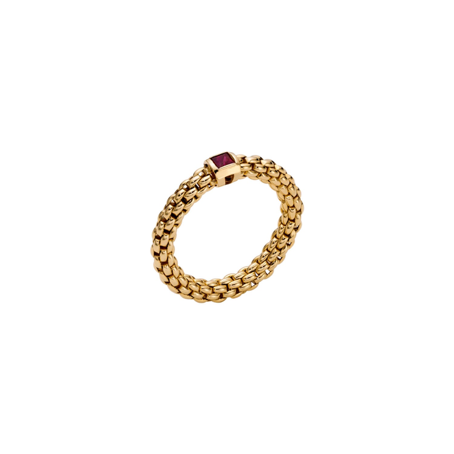 Fope 18k Yellow Gold with Ruby Souls Flex'It Fashion Ring
