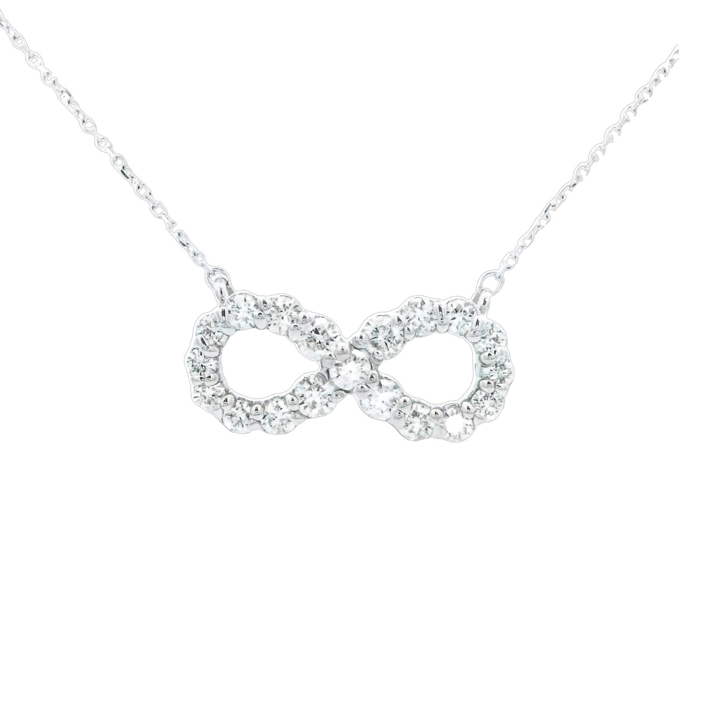 Heera Moti 14k White Gold Diamond Interlocking Circles Pendant Necklace – SDD6412-313