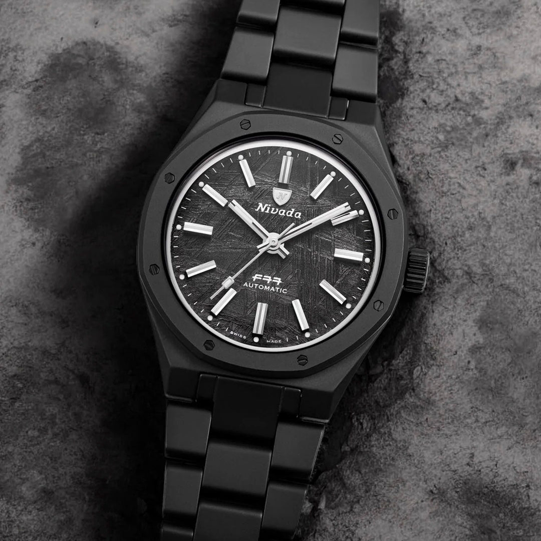 Nivada Grenchen F77 Black Ceramic Meteorite Limited Edition