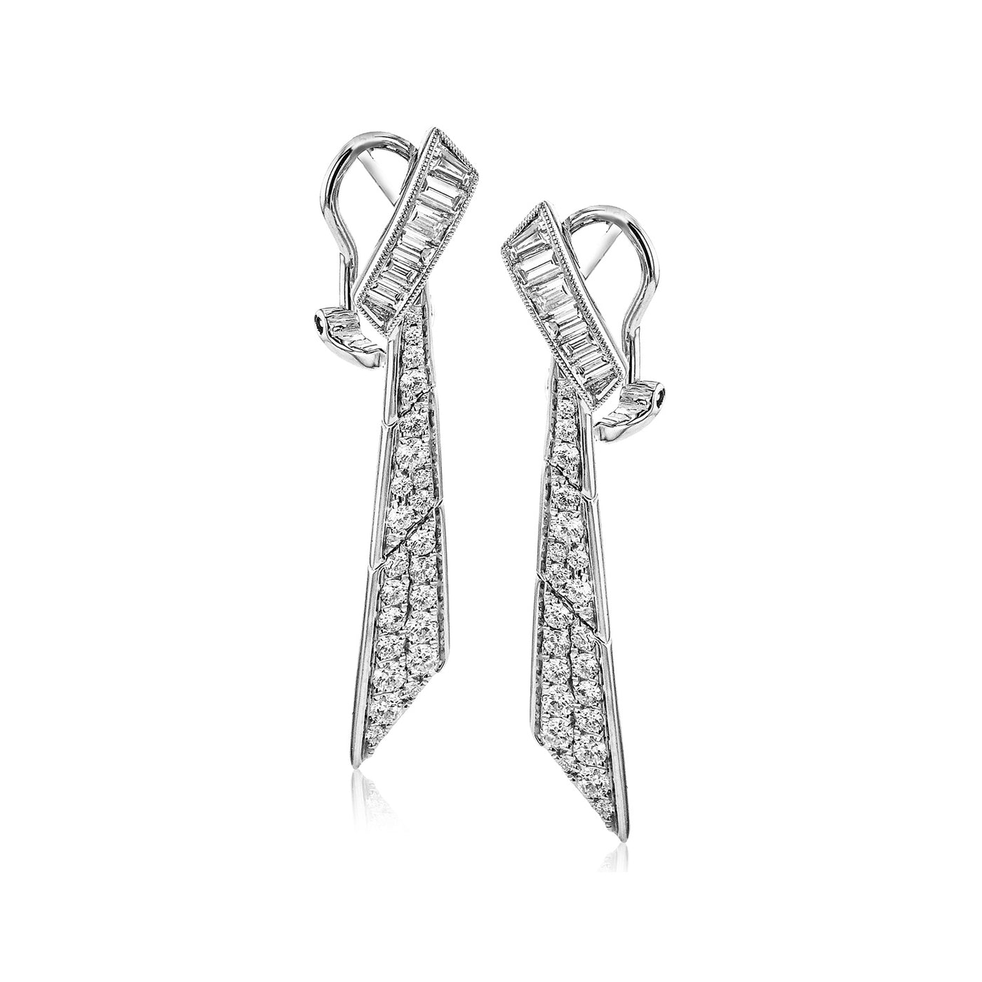 Simon G 18k White Gold Asymmetric Diamond Earrings – LE4658