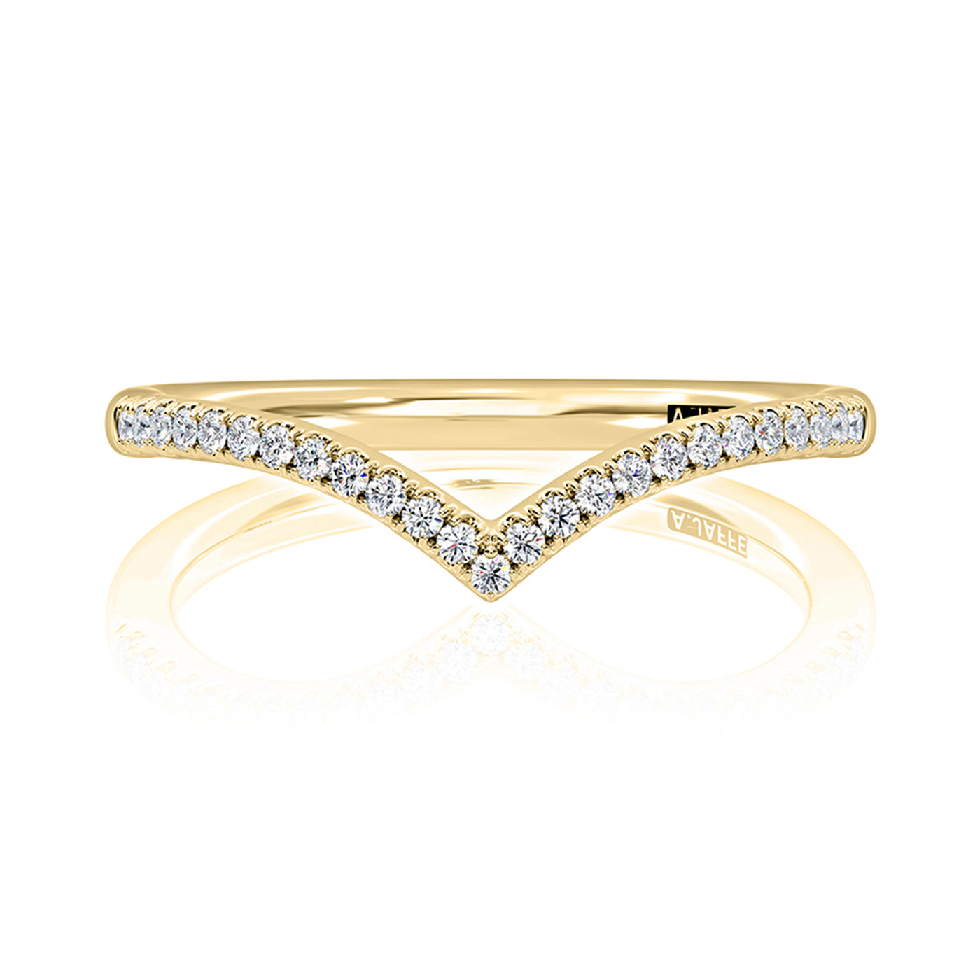 A.Jaffe 14k Yellow Gold Curved Diamond Wedding Band – WRC1254HB/13