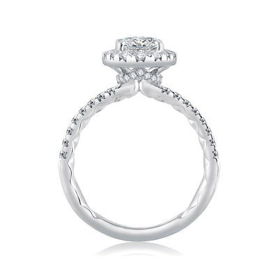 A.Jaffe 14k White Gold Oval Halo Diamond Semi-Mount Engagement Ring – ME2168Q/205
