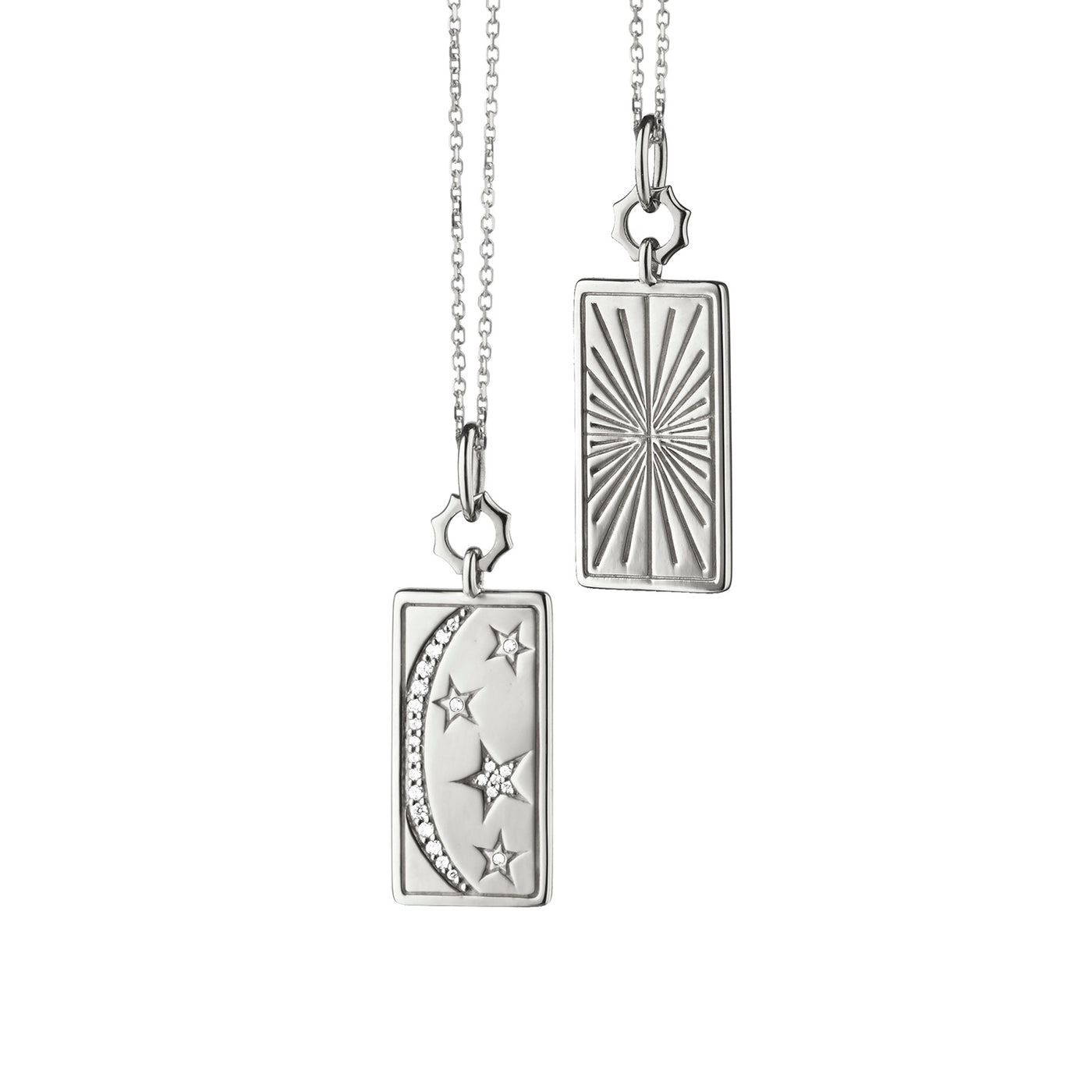 Monica Rich Kosann Sterling Silver Sun, Moon And Stars Medallion With Sapphires Pendant – CH-41323