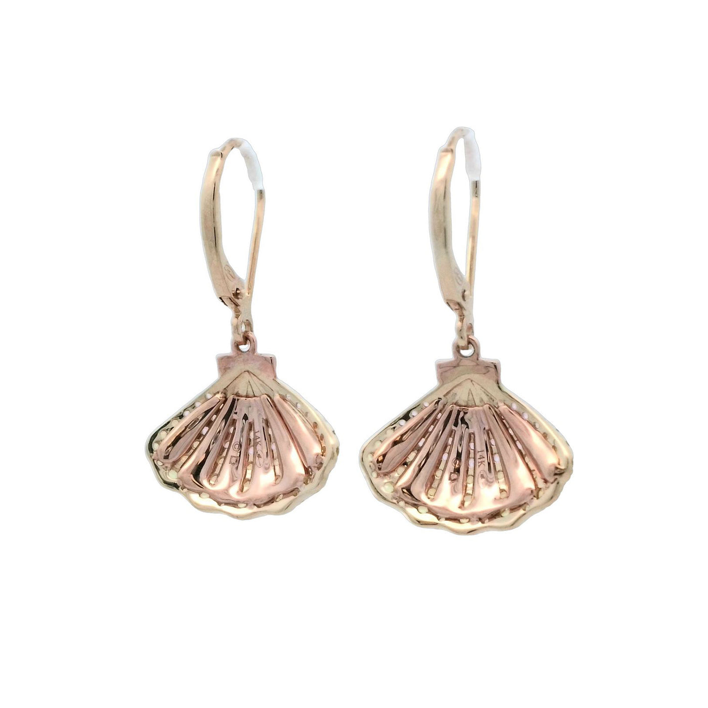 Denny Wong Designs 14k Two-Tone Gold Shell  Colored Sapphire Dangle Earrings – UESR-16PX-DLB