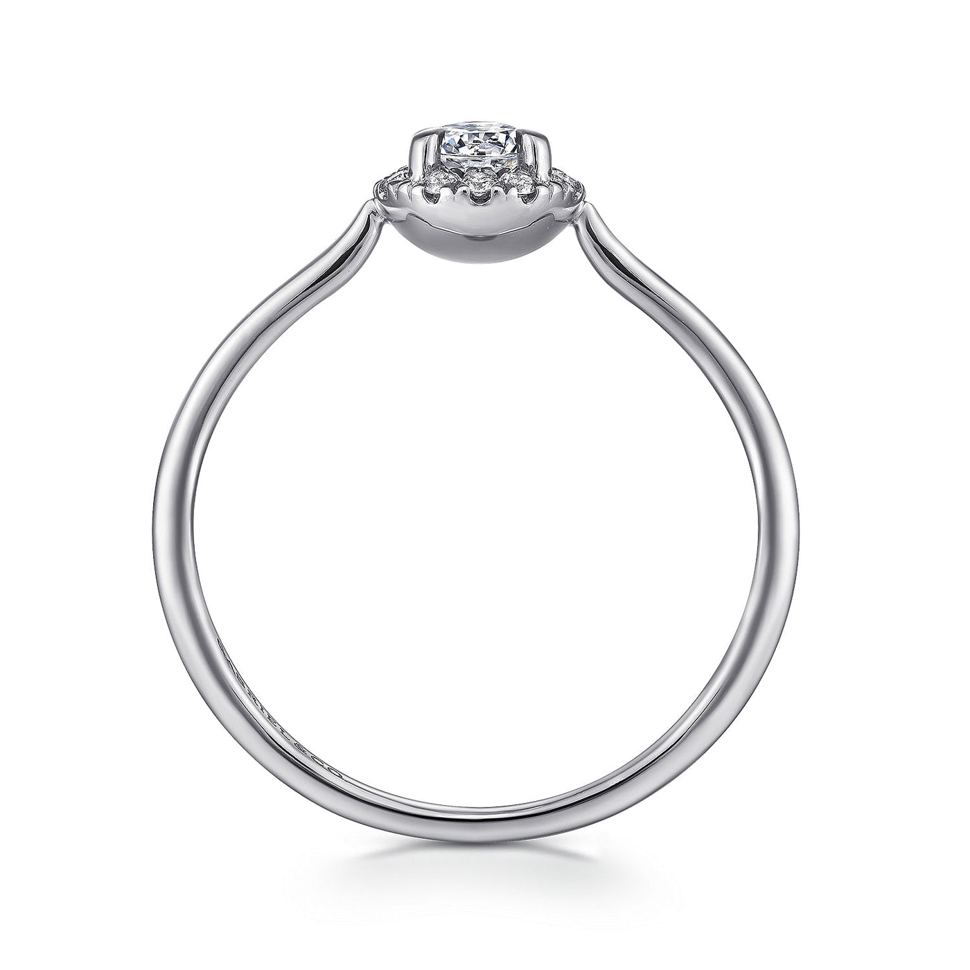 Gabriel & Co. 14k White Gold White Sapphire and Diamond Halo Ring – LR51264W45WS