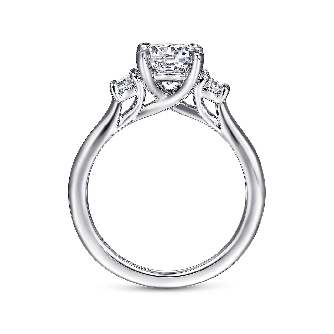 Gabriel & Co. 14k White Gold Three Stone Diamond Semi-Mount Engagement Ring – ER14745R4W44JJ.CSCZ