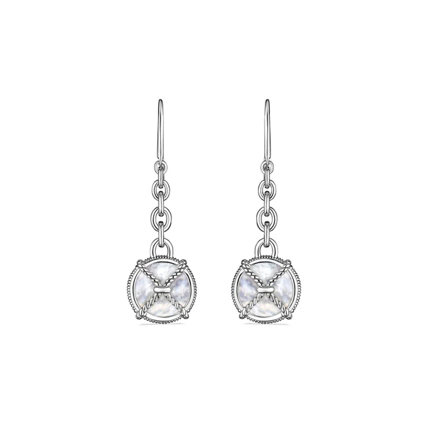 Judith Ripka Creations Sterling Silver Isola Round Drop Mother Of Pearl Earrings – JESS0318-MOP