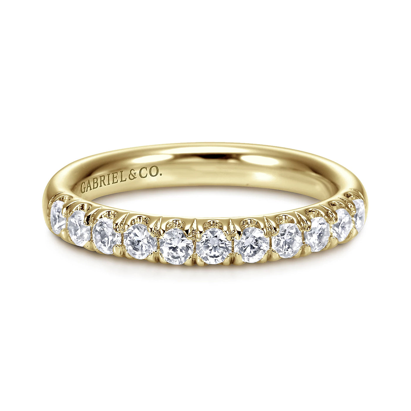 Gabriel & Co. 14k Yellow Gold Straight Diamond Wedding Band – AN6072Y44JJ