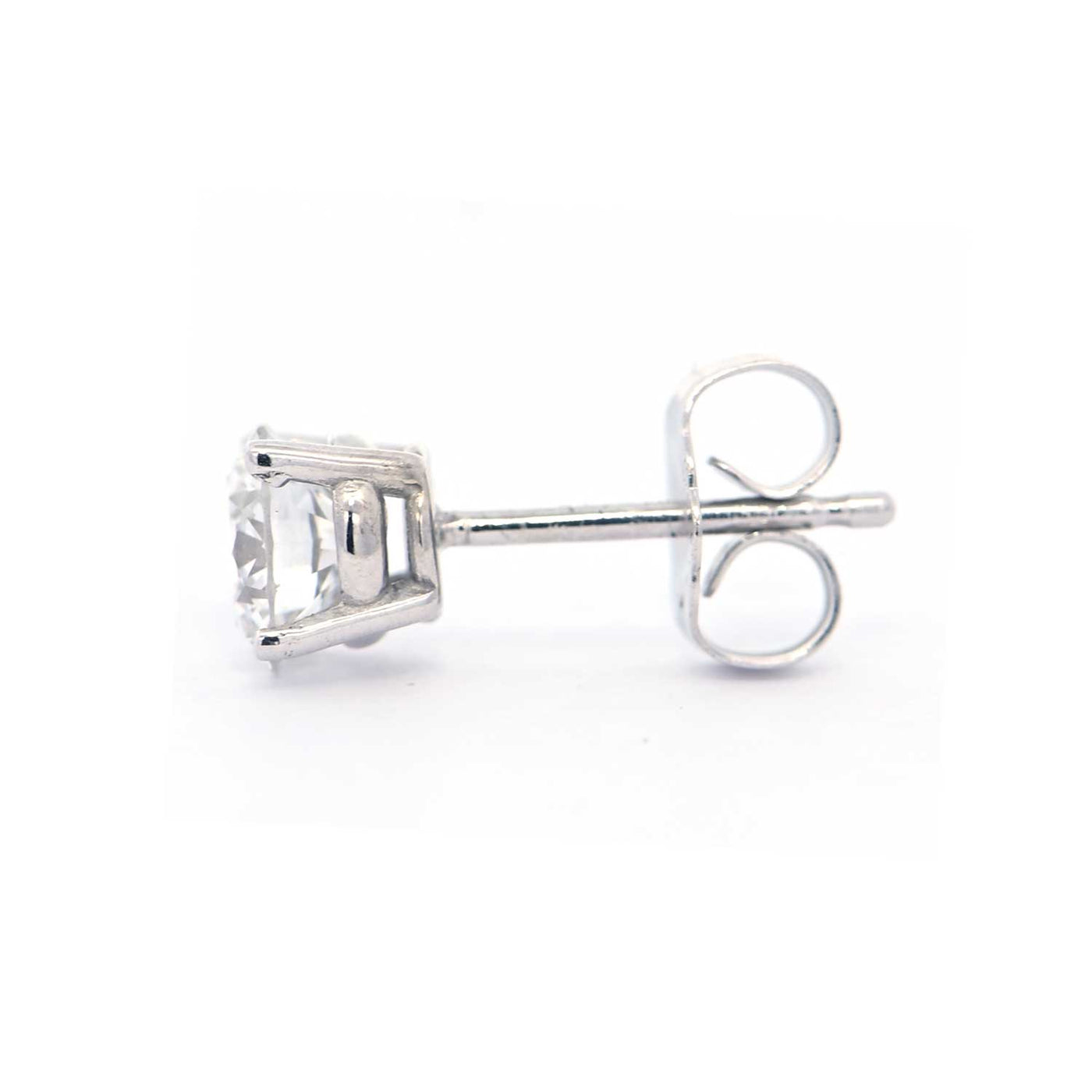 Sterling Silver Round Stud 1ct Lab Grown Diamond Earrings – ER2100W440SS